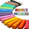 180 Pack Washable Sidewalk Chalk for Kid, 20 Colors Non-Toxic Jumbo Chalk Paint Bulk for Summer Outdoor Activity, Playground, School Classroom Chalkboard, Chalk Party Favors Set for Toddler Kids Adult